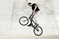 Young BMX bicycle rider