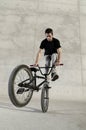 Young BMX bicycle rider Royalty Free Stock Photo