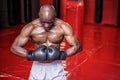 Young bodybuilder doing excercises Royalty Free Stock Photo