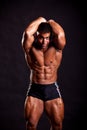 Young bodybuilder posing Royalty Free Stock Photo