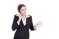 Young bossy business manager woman talking on the phone Royalty Free Stock Photo