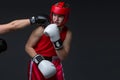 Young boxer is being punched Royalty Free Stock Photo