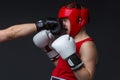 Young boxer is being punched Royalty Free Stock Photo