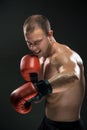 Young Boxer boxing Royalty Free Stock Photo