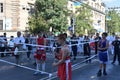 Young boxers demonstrate the fascination Royalty Free Stock Photo