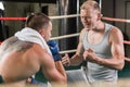 Young boxing coach Royalty Free Stock Photo