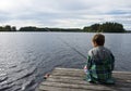 Young boy angling Royalty Free Stock Photo