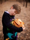 Young boy as a Jack Skellington on the Halloween