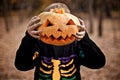 Young boy as a Jack Skellington on the Halloween