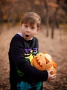 Young boy as a Jack Skellington on the Halloween