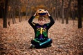 Young boy as a Jack Skellington on the Halloween