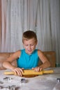 Young boy baking cookies Royalty Free Stock Photo