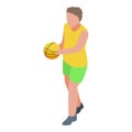 Young boy basketball play icon, isometric style Royalty Free Stock Photo