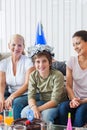 Young boy birthday, cake celebration Royalty Free Stock Photo