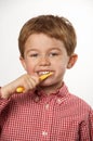Young boy brushing teeth Royalty Free Stock Photo