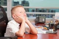 Young Boy in Business Office Royalty Free Stock Photo
