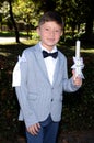 Boy celebrating his first holy communion