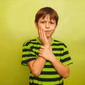 Young boy child toothache pain in mouth, dental Royalty Free Stock Photo