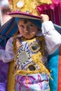 Young boy in colourful costume