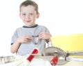 Young boy cooking Royalty Free Stock Photo