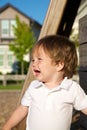 A young boy crying at the park Royalty Free Stock Photo