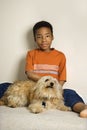 Young Boy with Dog Royalty Free Stock Photo