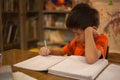 Young boy doing school work Royalty Free Stock Photo