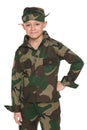Young boy dressed in camouflage Royalty Free Stock Photo