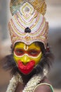 Young boy dressing as Hanuman Royalty Free Stock Photo