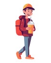 young boy drinking soda character