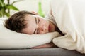 Young boy enjoying a peaceful sleep