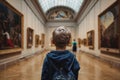 Young Boy Exploring Art Museum. Created with Generative AI