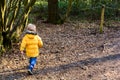 Young boy exploring outdoors Royalty Free Stock Photo