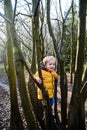 Young boy exploring outdoors Royalty Free Stock Photo