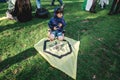 Young boy at Extinction Rebellion Protest at Parliament square