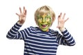 Young boy with face painting monster Royalty Free Stock Photo