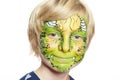 Young boy with face painting monster Royalty Free Stock Photo