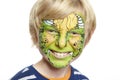 Young boy with face painting monster Royalty Free Stock Photo