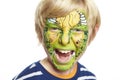 Young boy with face painting monster Royalty Free Stock Photo