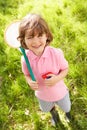 Young Boy In Field With Net And Bug Catcher Royalty Free Stock Photo