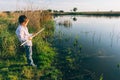 Young boy fishing Royalty Free Stock Photo