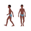 Young boy, full body of a boy, front and side view. Isometric vector illustration.