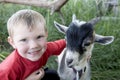 Young boy with goat Royalty Free Stock Photo