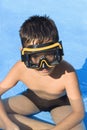 Young boy with goggles on Royalty Free Stock Photo