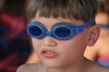 Young boy with goggles to swim Royalty Free Stock Photo