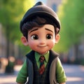 Dreamy Boy In Vest: Ultra Detailed Animated Character Caricature