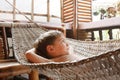 Young boy in hammock Royalty Free Stock Photo