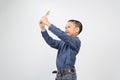 Young boy with happy and smile with american dollar Royalty Free Stock Photo