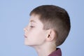 Young Boy Head Shot Side Profile Royalty Free Stock Photo