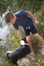 Young boy and his dog Royalty Free Stock Photo